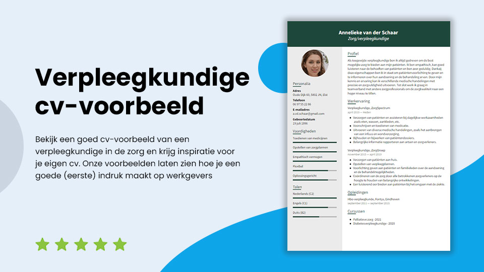 Verpleegkundige in de zorg cv-voorbeeld (2023)