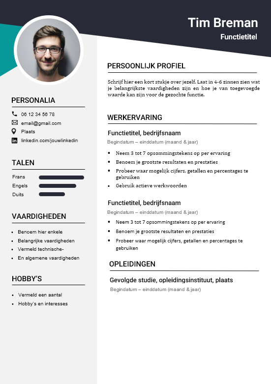 cv template Word-creatief