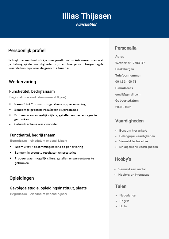 cv template Word-modern